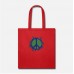 Unique Peace Sign Graphic Red Tote Bag